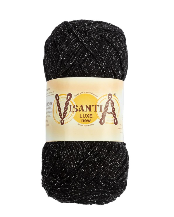 Пряжа VISANTIA LUXE new (85% вискоза, 15% люрекс) 5х100г/240м цв.14 черный с черным