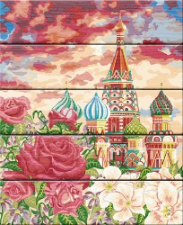 Картины по номерам на деревянной основе ФРЕЯ арт.PKW-1 55 Покровский собор 40х50 см