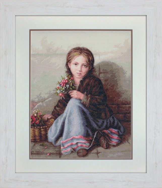 Набор для вышивания LUCA-S арт. B513 Девочка с цветами 33х42,5 см