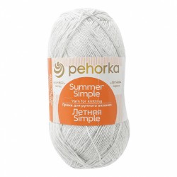 Пряжа для вязания ТРО Летняя simple (60% хлопок, 40% полиэстер) 5х100г/500м цв.0386 св.серый меланж