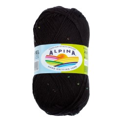 Пряжа ALPINA ARIEL (98% акрил, 2% пайетки) 10х50г/150м цв.04 чёрный