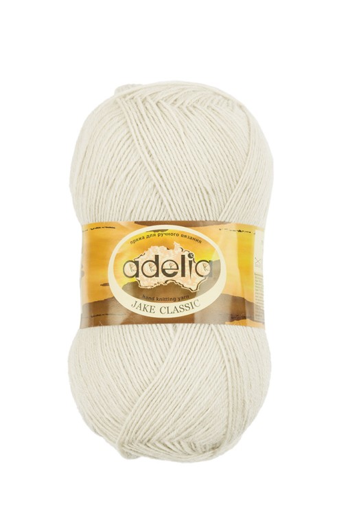 Пряжа ADELIA JAKE CLASSIC (75% шерсть, 25% нейлон) 5х100г/410м цв.03 молочный