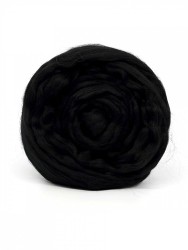 Шерсть для валяния ТРО "Гребенная лента" (100%полутонкая шерсть) 100г цв.0140 черный
