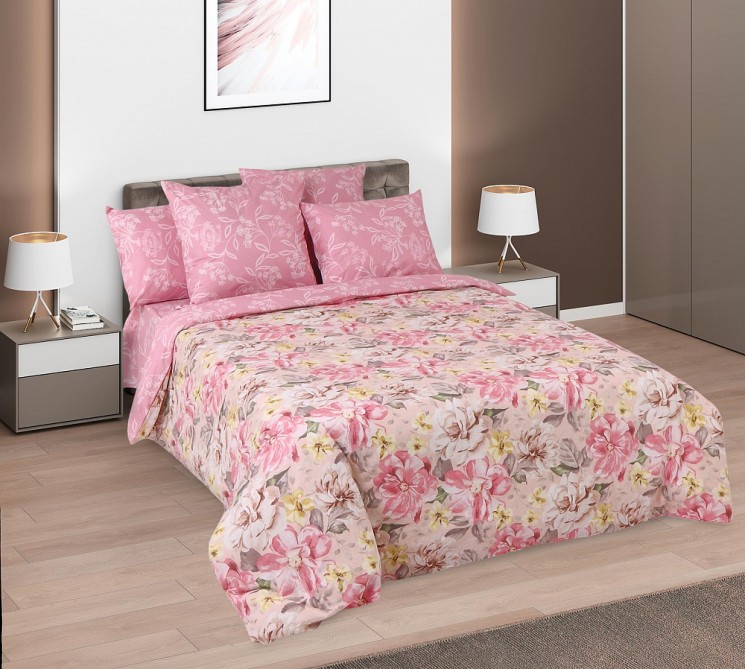 Ткань Перкаль 125 г/м 100% хлопок шир.220 см арт.D.661091П252 цв.розовый рул.33м (±5м)