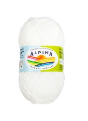Пряжа ALPINA BABY SUPER SOFT (50% хлопок, 50% бамбук) 10х50г/150м цв.01 белый