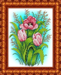 Рисунок на ткани КАРОЛИНКА арт. КБЦ-4025 Тюльпаны 18/5х24/5 см упак (1 шт)