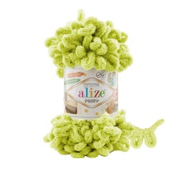 Пряжа для вязания Ализе Puffy (100% микрополиэстер) 5х100г/9.5м цв.855 зелёный лайм