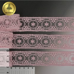 Кружево на сетке KRUZHEVO арт.TR.4010 шир.30мм цв.268 розовый уп.14м