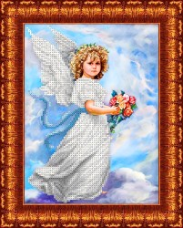 Рисунок на ткани КАРОЛИНКА арт. КБА-4013 Ангел в облаках 18х24,2 см