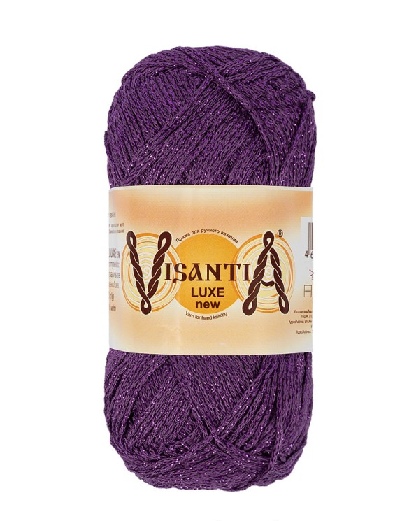 Пряжа VISANTIA LUXE new (85% вискоза, 15% люрекс) 5х100г/240м цв.09 фиолетовый