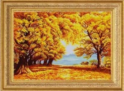 Рисунок на ткани (Бисер) КОНЁК арт. 1390 Осенняя тишина 45х60 см