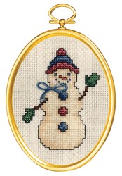 Набор для вышивания JANLYNN арт.021-1794 Дружелюбный снеговик 7,6х10 см