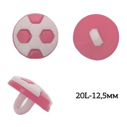 Пуговицы пластик Мячик TBY.P-2820 цв.04 розовый 20L-12,5мм, на ножке, 50 шт