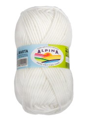 Пряжа ALPINA MARTA (100% тактифил) 5х100г/120м цв.003 молочный