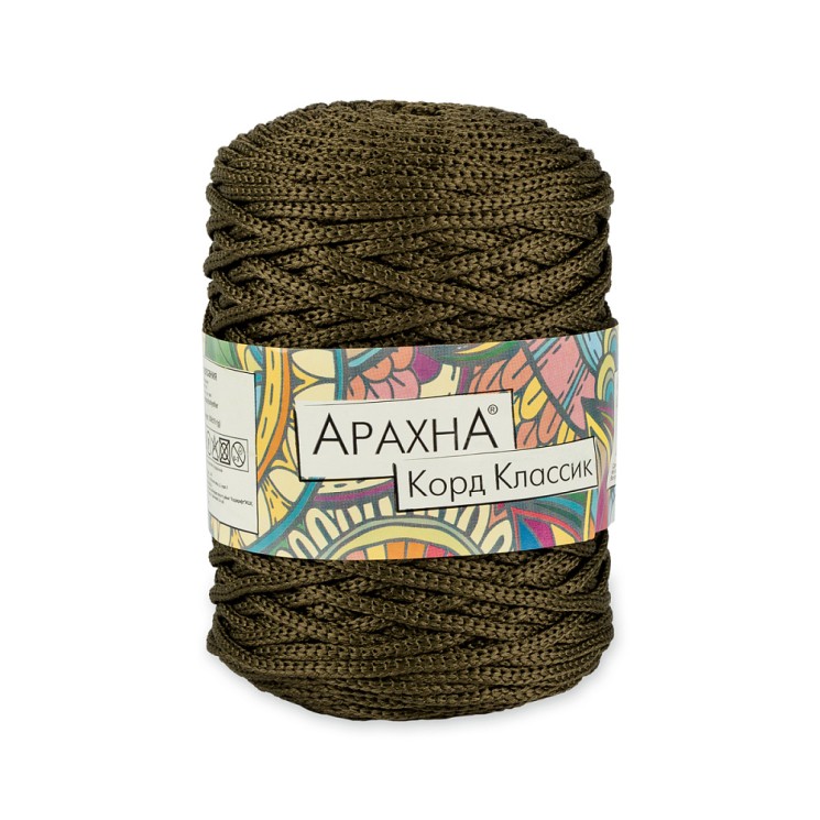 Пряжа ARACHNA Cord Classic (100% полиэфир) 3х200г/100м цв.17 болотный