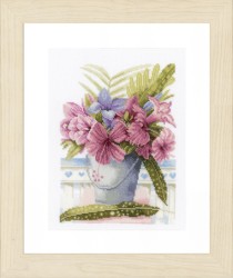 Набор для вышивания LANARTE арт.PN-0154326 Flowers in Bucket 20х28 см