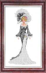 Набор для вышивания бисером КАРОЛИНКА арт. КБЛН-3051(ч) Дама в вечернем платье 24х38 см