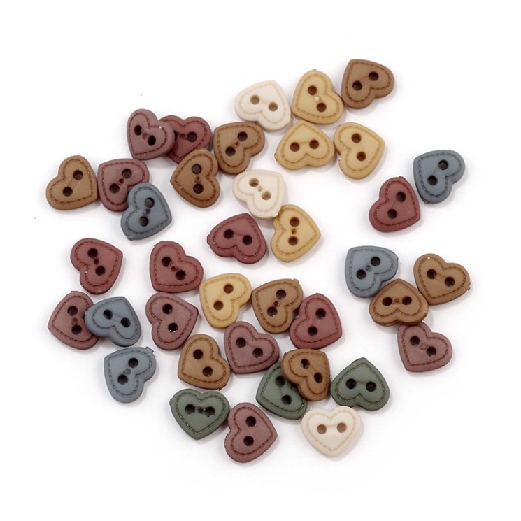 Набор пуговиц JESSE JAMES арт.1786 ASSORTED ITEMS-MINI STITCHED HEARTS 25шт упак (1 упак)