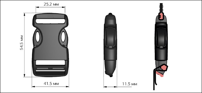 Фастекс 25мм FE25 цв.черный нагрузка 60 кг уп.200 шт
