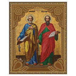 Картина 5D мозаика с нанесенной рамкой Molly арт.KM0796 Святые Апостолы Петр и Павел (13 цветов) 40х50 см