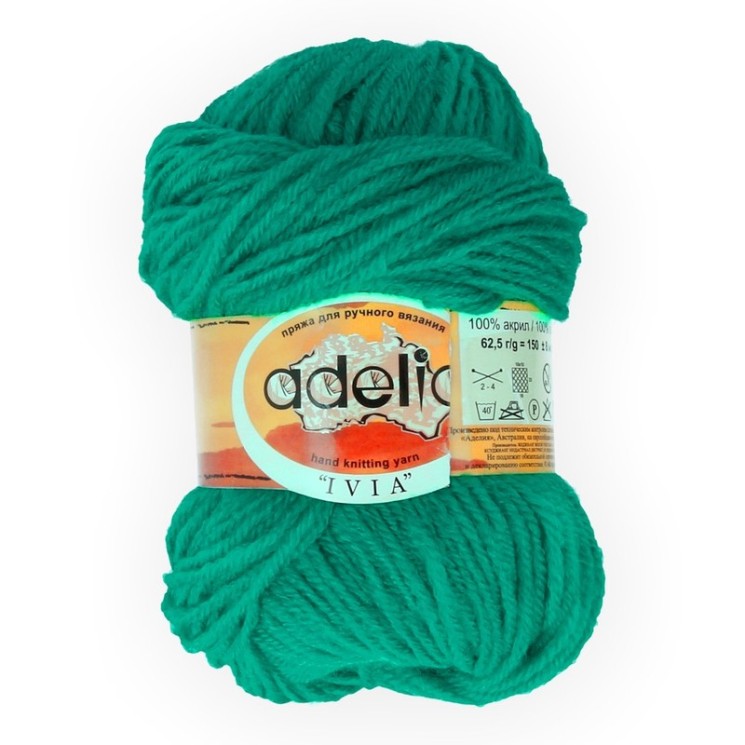 Пряжа ADELIA IVIA (100% акрил) 4х62,5г/150м цв.028 зеленый