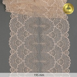 Кружево-стрейч KRUZHEVO арт.TBY.8034 шир.195мм цв.L168 серебристый пион уп.3м