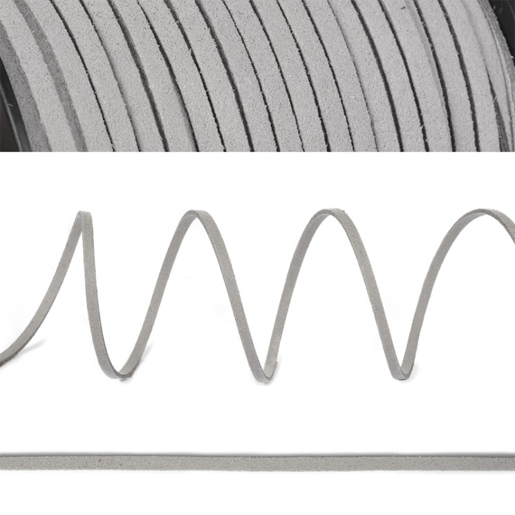 Шнур/тесьма (иск.замша) TBY.SLR310 2-3мм цв.св.серый F310 уп.50м
