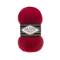 Пряжа для вязания Ализе Superlana klasik (25% шерсть, 75% акрил) 5х100г/280м цв.056 красный