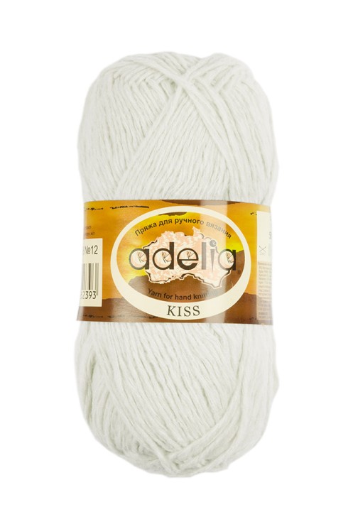 Пряжа ADELIA KISS (100% полиэстер) 10х50г/145м цв.09 молочный
