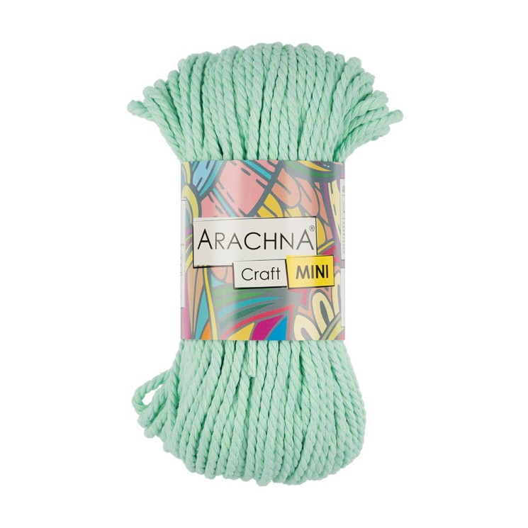 Пряжа ARACHNA Craft Mini (75% хлопок, 25% фибра) 3х94,1г/30,48м цв.07 мятный