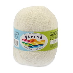 Пряжа ALPINA WHITE RABBIT (55% пух кролика, 45% нейлон) 10х50г/300м цв.201 белый
