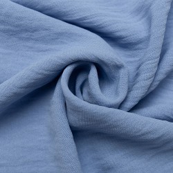 Ткань Лен Манго 110 г кв.м 100% полиэстер шир.148 см арт.Р.34115.16 цв.16 голубой уп.30м