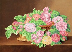 Рисунок на ткани АНГЕЛIКА арт. A532 Корзина с цветами 30х41 см