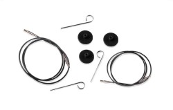 10525 Knit Pro Тросик (заглушки 2шт, ключик) для съемных спиц, длина 126 (готовая длина спиц 150)см, черный