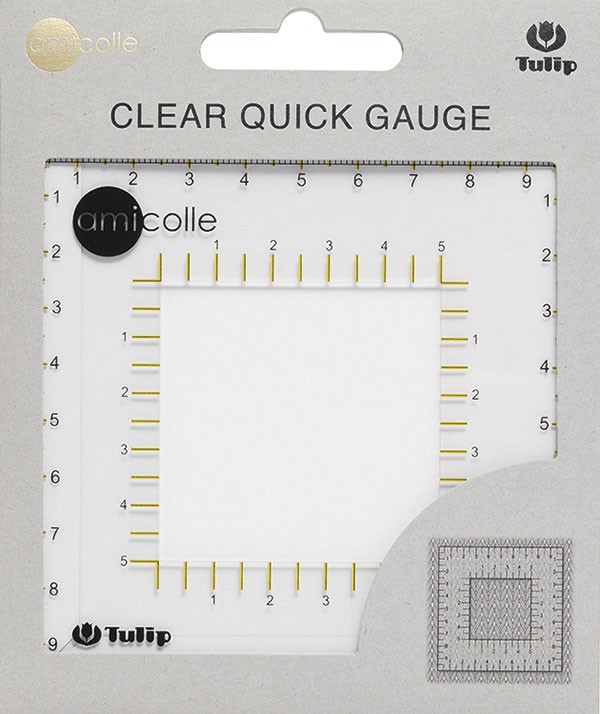 Tulip Линейка для подсчета плотности вязания "Amicolle", арт.AC-052E пластик, цв.прозрачный