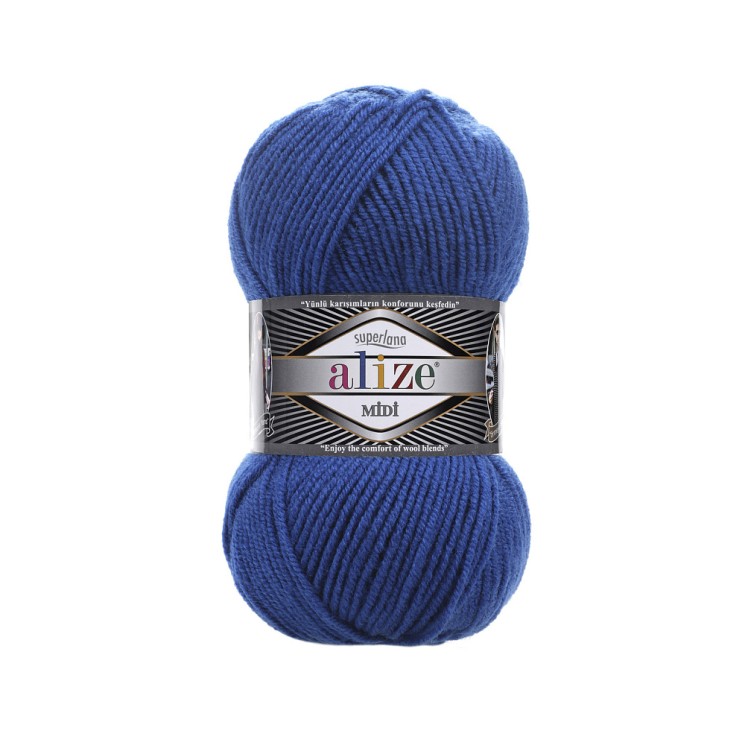 Пряжа для вязания Ализе Superlana midi (25% шерсть, 75% акрил) 5х100г/170м цв.141 василек