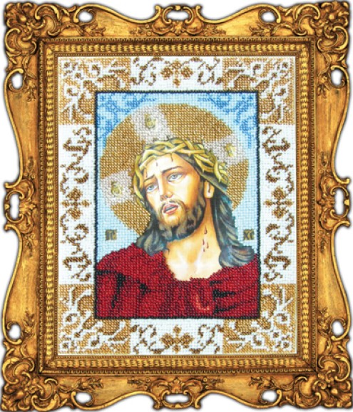 Набор для вышивания бисером ВЫШИВАЕМ БИСЕРОМ арт.L10 Иисус в терновом венке 18х24 см
