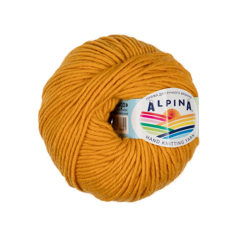Пряжа ALPINA MARGO (100% мериносовая шерсть) 10х50г/75м цв.06 т.желтый упак