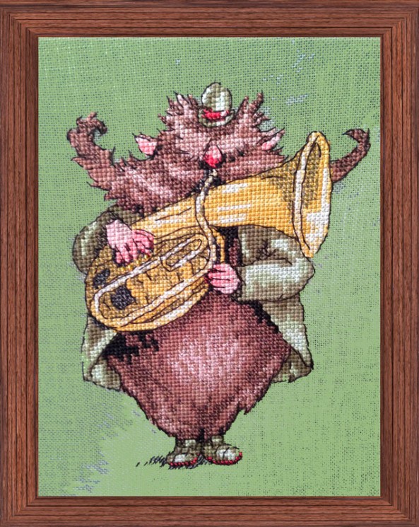 Набор для вышивания NIMUE арт.165-H04 KV Le Brownie des Highlands (Музыкант из оркестра - Домовой гор Шотландии) 10х15 см