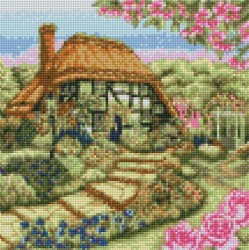 Картины мозаикой Molly арт.KM0978 Домик с розами (32 цвета) 30х30 см
