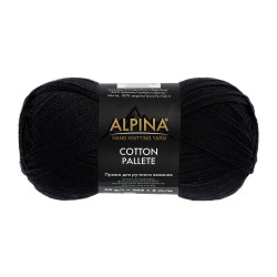 Пряжа ALPINA COTTON PALLETE (50% хлопок, 50% акрил) 10х50г/205м цв.02 черный