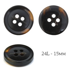 Пуговицы пластик TBY.J.1851 цв.02 коричневый 24L-15мм, 4 прокола, 72шт