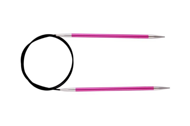 47211 Knit Pro Спицы круговые Zing 5мм/150см, алюминий, рубиновый