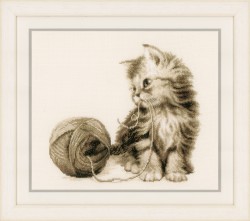 Набор для вышивания VERVACO арт.PN-0162378 Котёнок с клубочком 26х29 см