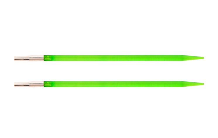 51252 Knit Pro Спицы съемные Trendz 3,75мм для длины тросика 28-126см, акрил, флуоресцентный зеленый, 2шт