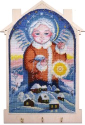 Набор для вышивания МАРЬЯ ИСКУСНИЦА арт.22.002.11 Ключница Снежный ангел 15х25 см