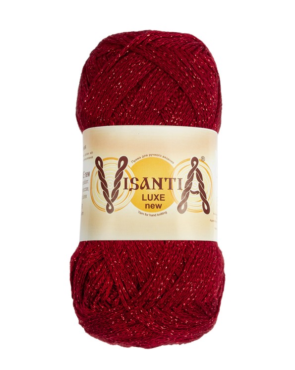 Пряжа VISANTIA LUXE new (85% вискоза, 15% люрекс) 5х100г/240м цв.10 красный