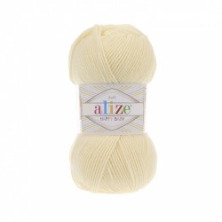 Пряжа для вязания Ализе Happy Baby (65% акрил, 35% полиамид) 5х100г/350м цв.001 кремовый