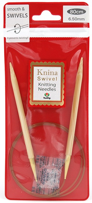 800650 Tulip Спицы круговые "Knina Swivel" 6,5мм / 80см, натуральный бамбук