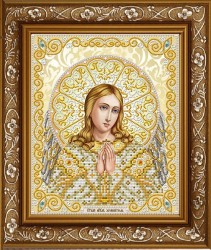Рисунок на ткани бисером БЛАГОВЕСТ арт.ЖС-4007 Св.Ангел Хранитель в жемчуге